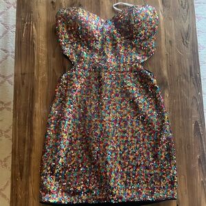 Lulu's Multicolor Sequin Mini Dress